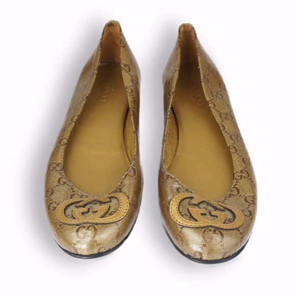 Gucci Patent GG Monogram Flats Size 7.5 - Picture 1 of 9